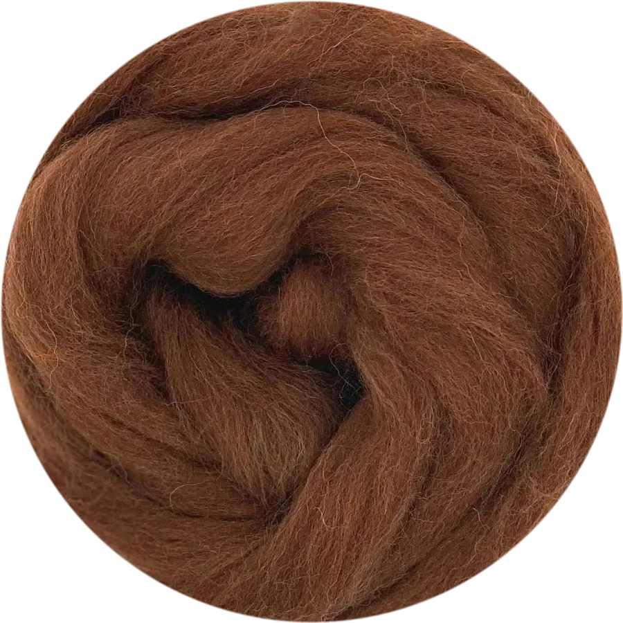 Chocolate Corriedale wool roving