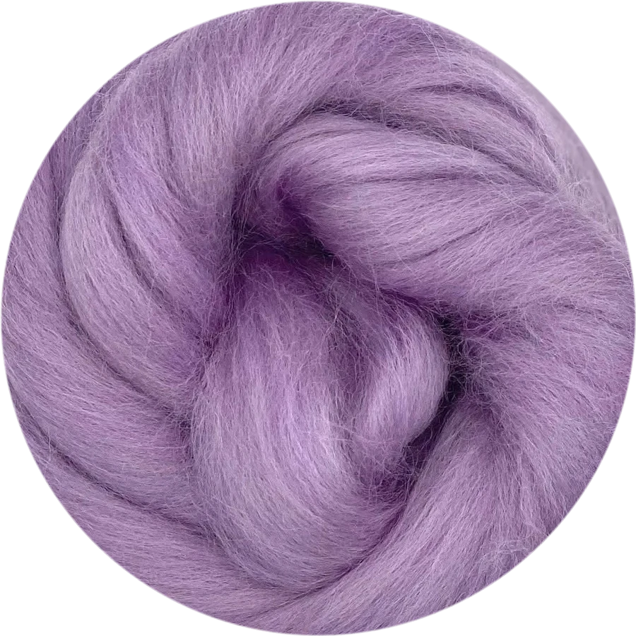 Lavender Corriedale wool roving