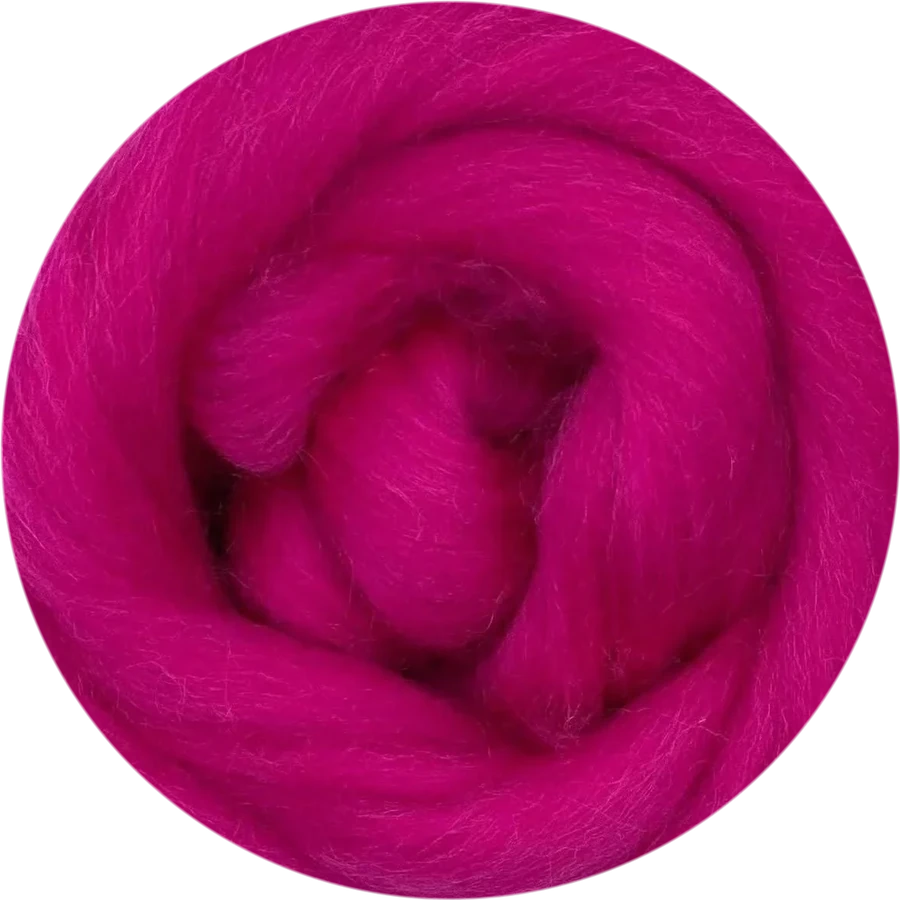 Raspberry Corriedale wool roving