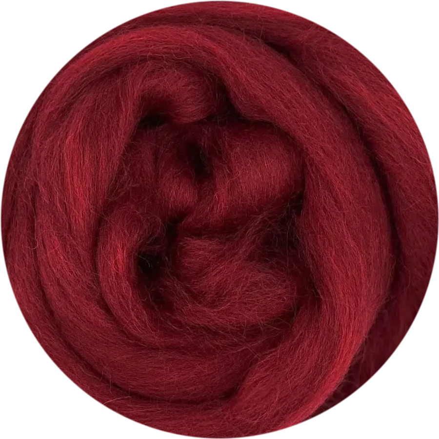 Ruby Corriedale wool roving