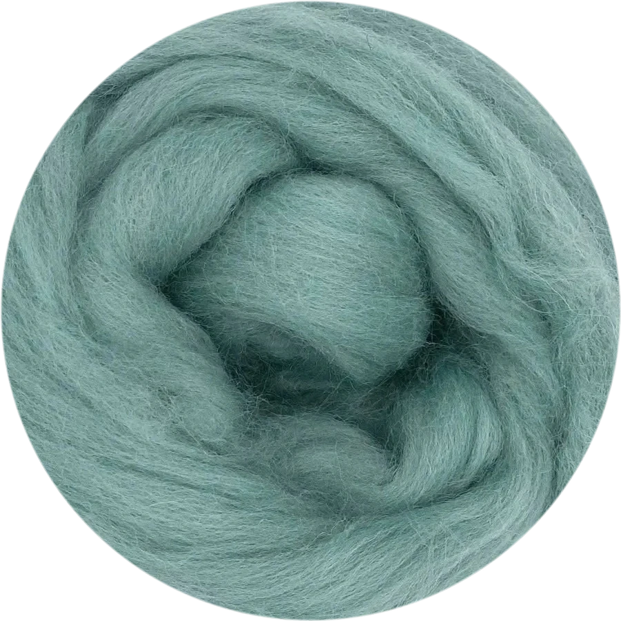 Teal Corriedale wool roving