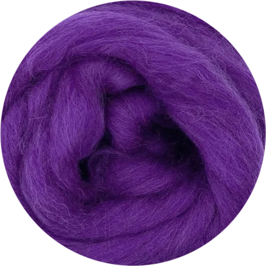 Violet Corriedale wool roving