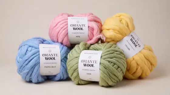 Balls of pastel Gigante Wool oversized roving
